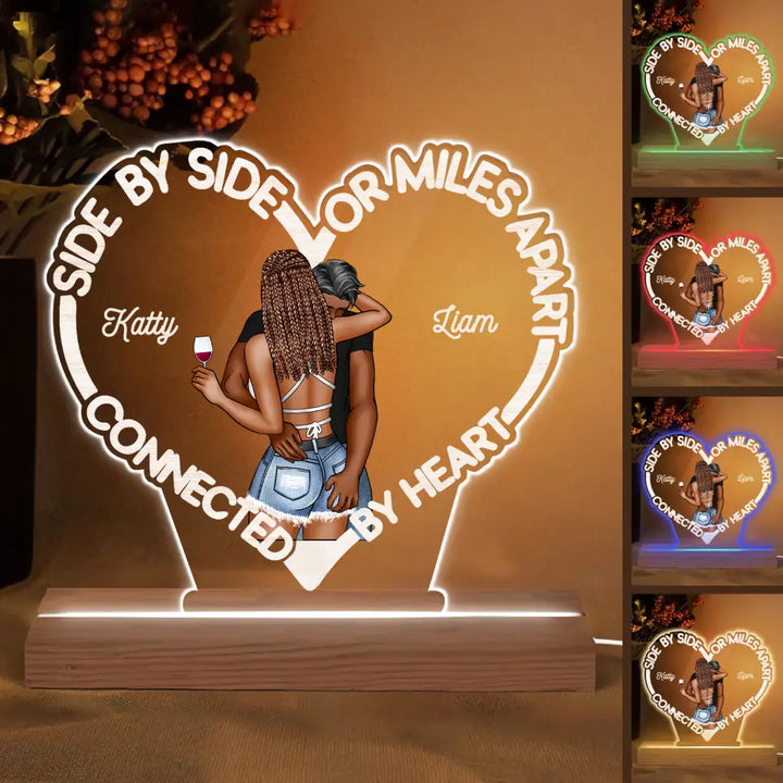 Connected By Heart V2 - Personalized Custom 3D Led Light - Valentine's Day Gift For Couple, Husband, Wife, Boyfriend, Girlfriend