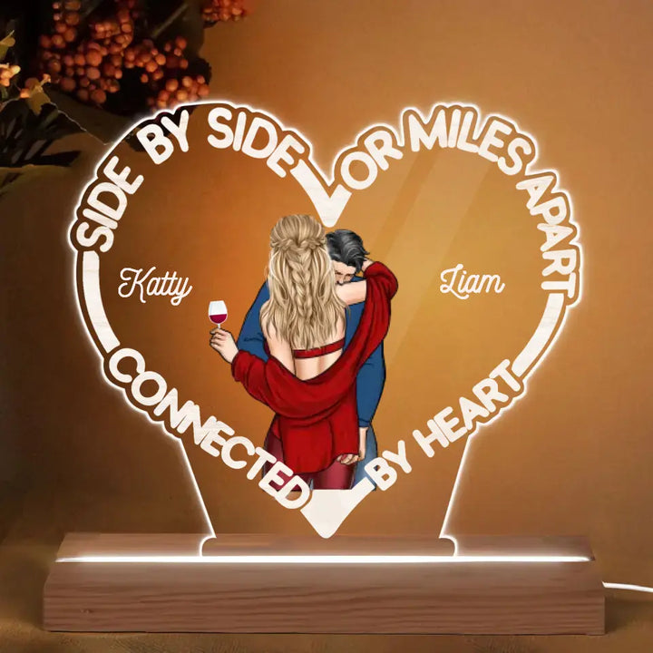 Connected By Heart V2 - Personalized Custom 3D Led Light - Valentine's Day Gift For Couple, Husband, Wife, Boyfriend, Girlfriend