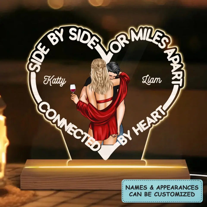 Connected By Heart V2 - Personalized Custom 3D Led Light - Valentine's Day Gift For Couple, Husband, Wife, Boyfriend, Girlfriend