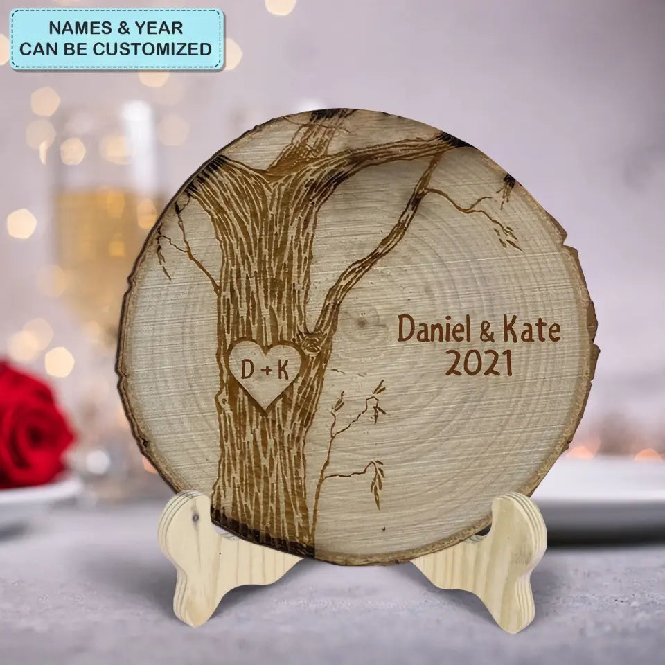 A Couple Since - Personalized Custom 1 Layer Wooden Sign - Valentine's Day Gift For Couple, Wife, Husband, Boyfriends, Girlfriends