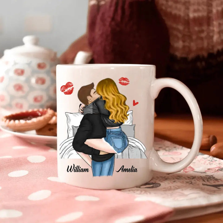 I Wish I Was Kissing You - Personalized Custom White Mug - Valentine's Day, Anniversary Gift For Couple, Husband, Wife, Boyfriend, Girlfriend