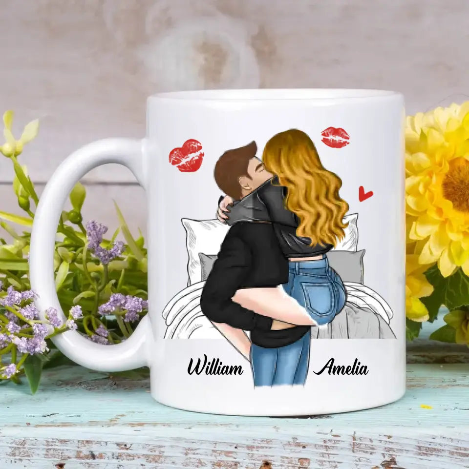 I Wish I Was Kissing You - Personalized Custom White Mug - Valentine's Day, Anniversary Gift For Couple, Husband, Wife, Boyfriend, Girlfriend