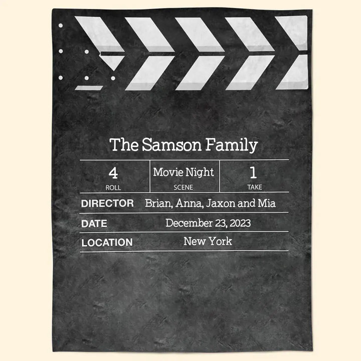 Family Movie Night - Personalized Custom Blanket - Gift For Family, Family Members