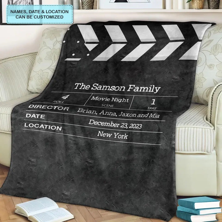 Family Movie Night - Personalized Custom Blanket - Gift For Family, Family Members