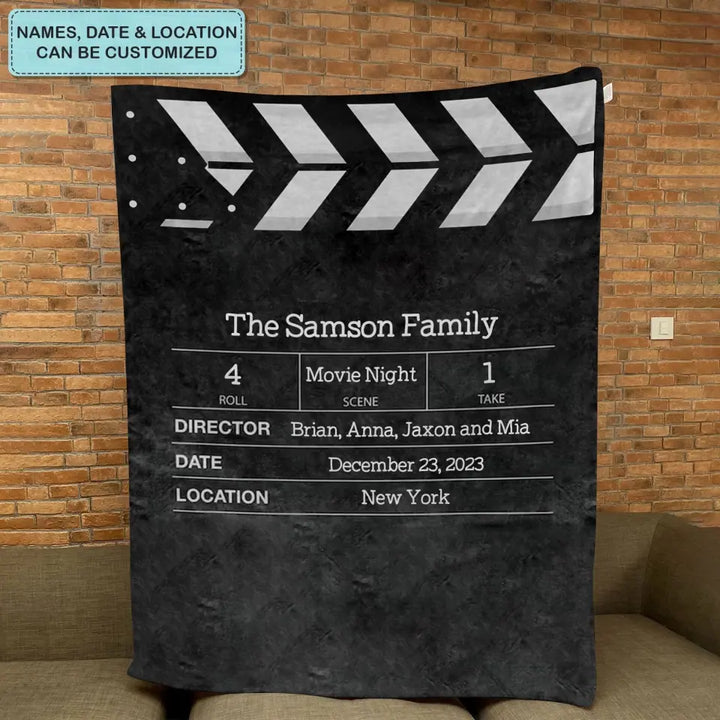 Family Movie Night - Personalized Custom Blanket - Gift For Family, Family Members