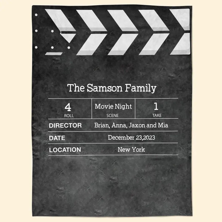 Family Movie Night - Personalized Custom Blanket - Gift For Family, Family Members