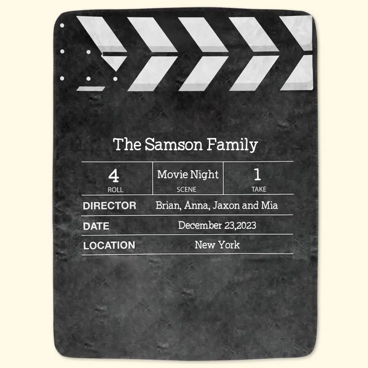 Family Movie Night - Personalized Custom Blanket - Gift For Family, Family Members