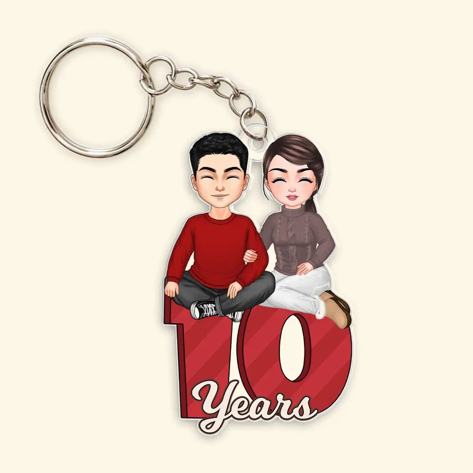 Together Since - Personalized Custom Acrylic Keychain - Valentine's Day, Anniversary Gift For Couple, Wife, Husband, Boyfriend, Girlfriend CLA0PD015