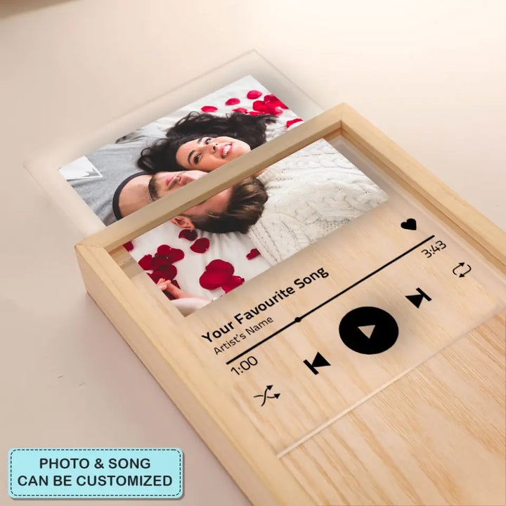 Our Song - Personalized Custom Photo Frame Box - Valentine's Day, Anniversary Gift For Couple, Couples, Girlfriend, Boyfriend, Wife, Husband