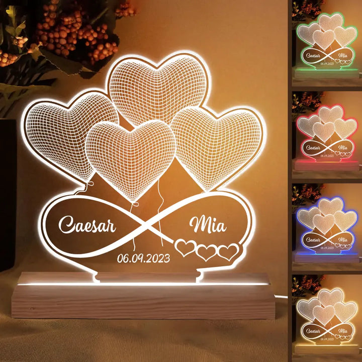 Infinity Love - Personalized Custom 3D Led Light - Valentine's Day Gift For Couple, Husband, Wife, Boyfriend, Girlfriend