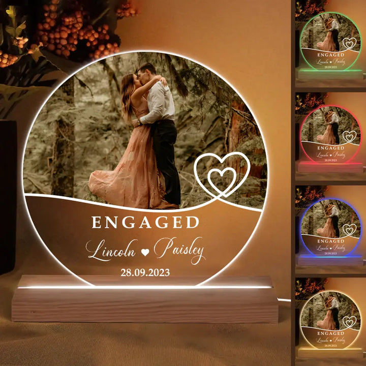 We're Engaged - Personalized Custom 3D Led Light - Valentine's Day, Anniversary Gift For Couple, Husband, Wife, Boyfriend, Girlfriend