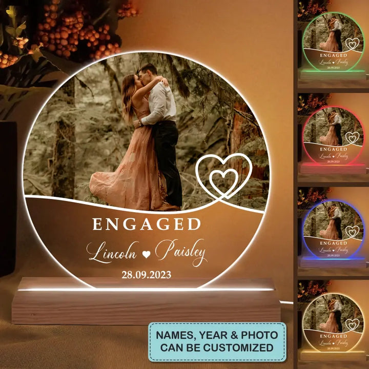 We're Engaged - Personalized Custom 3D Led Light - Valentine's Day, Anniversary Gift For Couple, Husband, Wife, Boyfriend, Girlfriend