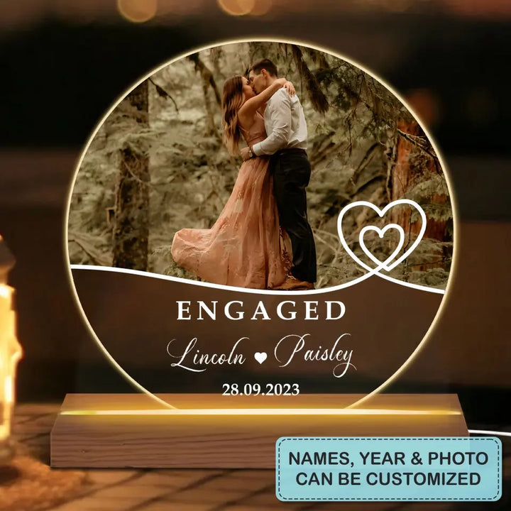 We're Engaged - Personalized Custom 3D Led Light - Valentine's Day, Anniversary Gift For Couple, Husband, Wife, Boyfriend, Girlfriend