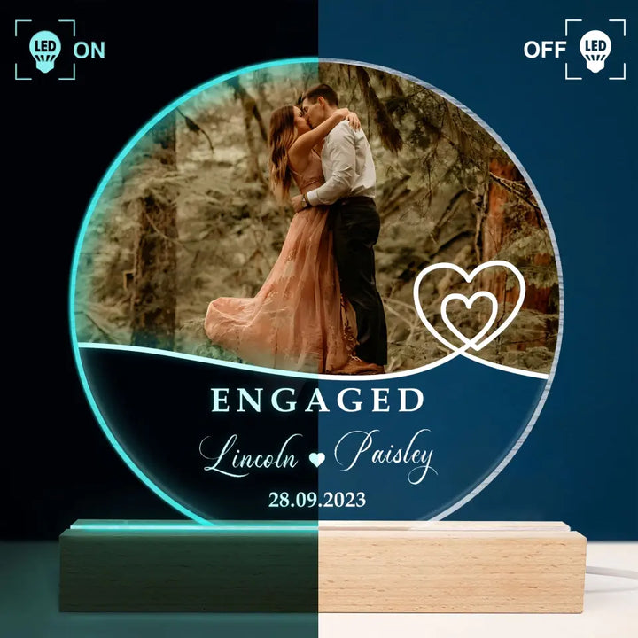 We're Engaged - Personalized Custom 3D Led Light - Valentine's Day, Anniversary Gift For Couple, Husband, Wife, Boyfriend, Girlfriend