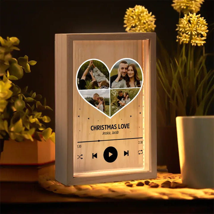 Heart Photo Music Box - Personalized Custom Photo Frame Box - Valentine's Day, Anniversary Gift For Couple, Couples, Girlfriend, Boyfriend, Wife, Husband