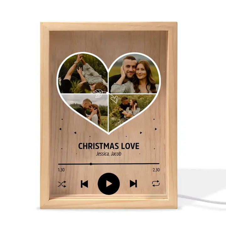 Heart Photo Music Box - Personalized Custom Photo Frame Box - Valentine's Day, Anniversary Gift For Couple, Couples, Girlfriend, Boyfriend, Wife, Husband