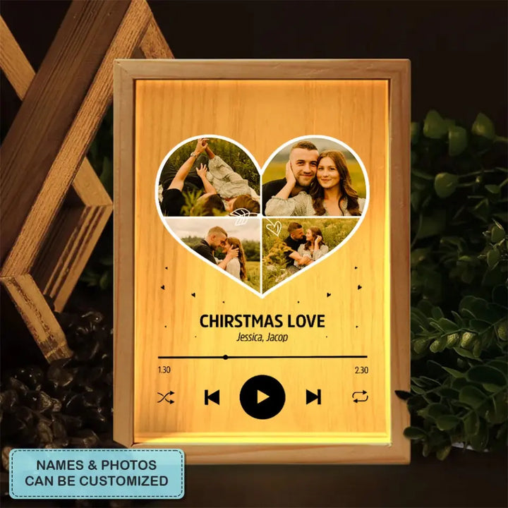 Heart Photo Music Box - Personalized Custom Photo Frame Box - Valentine's Day, Anniversary Gift For Couple, Couples, Girlfriend, Boyfriend, Wife, Husband