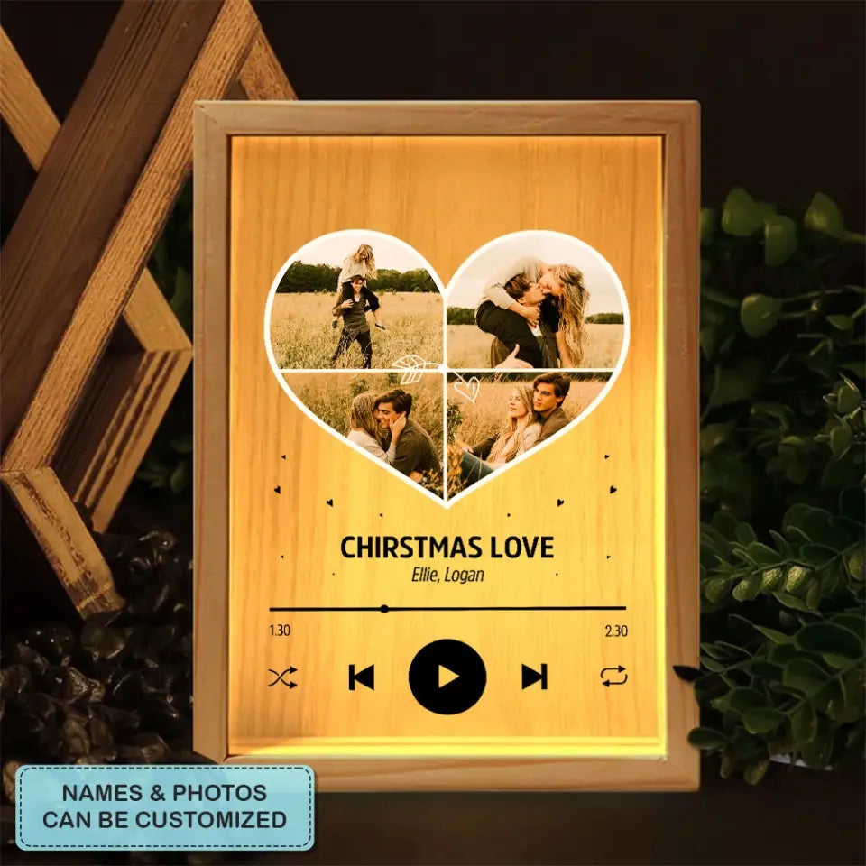 Heart Photo Music Box - Personalized Custom Photo Frame Box - Valentine's Day, Anniversary Gift For Couple, Couples, Girlfriend, Boyfriend, Wife, Husband