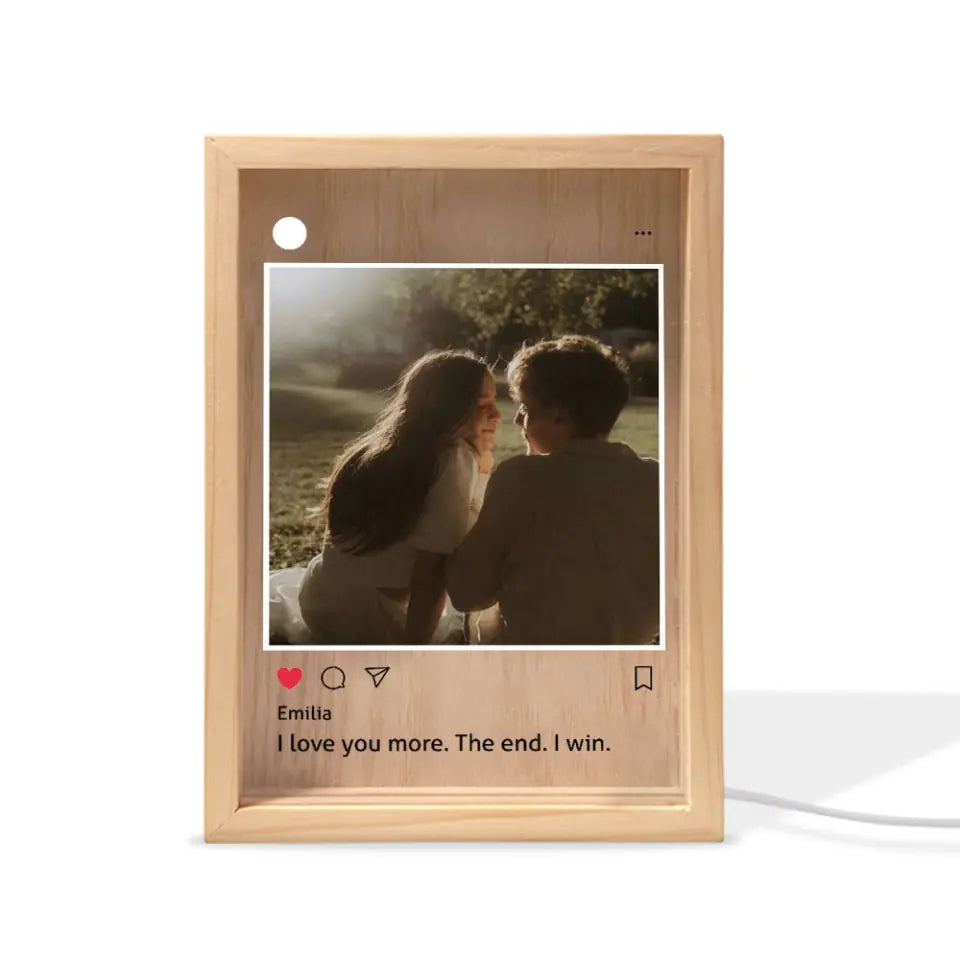 Love Post - Personalized Custom Photo Frame Box - Valentine's Day, Anniversary Gift For Couple, Couples, Girlfriend, Boyfriend, Wife, Husband
