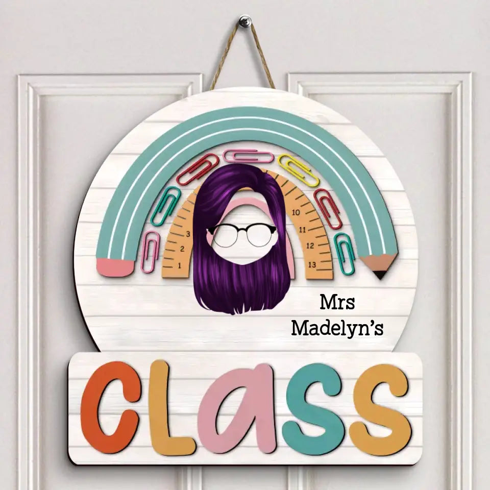 Teacher's Classroom - Personalized Custom Door Sign - Teacher's Day, Appreciation Gift For Teacher