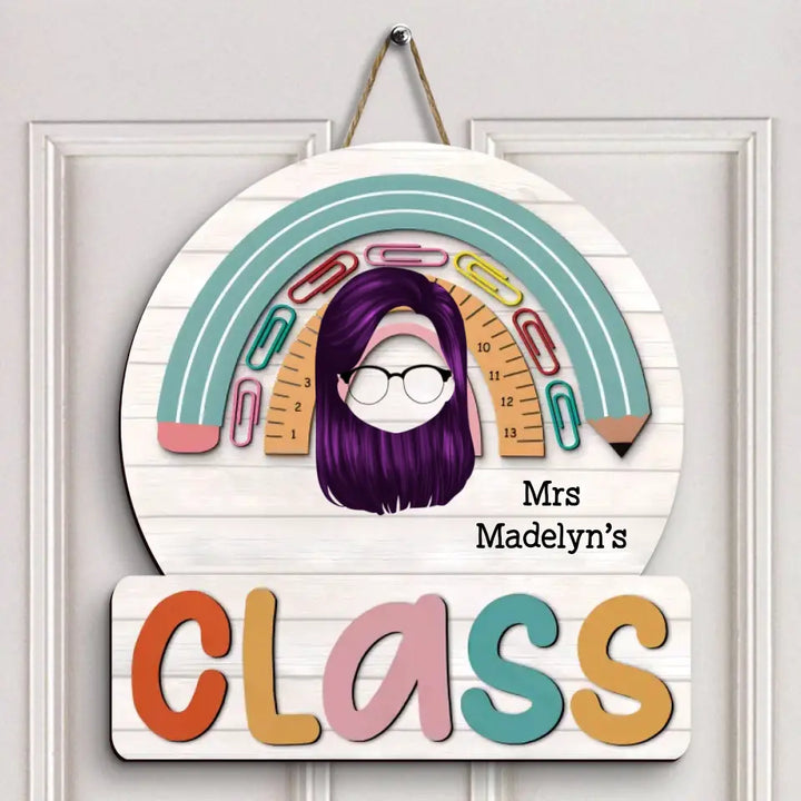 Teacher's Classroom - Personalized Custom Door Sign - Teacher's Day, Appreciation Gift For Teacher