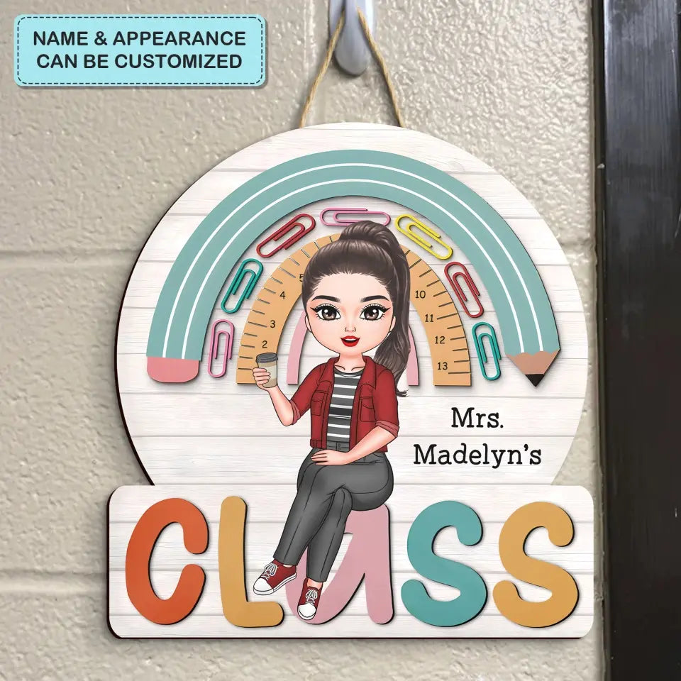Teacher's Classroom - Personalized Custom Door Sign - Teacher's Day, Appreciation Gift For Teacher