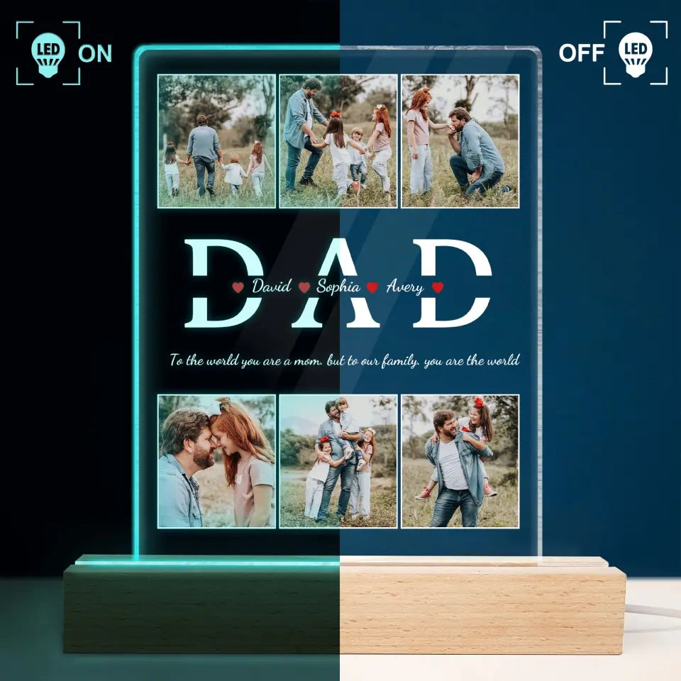 Family Photo Memory - Personalized Custom 3D LED Light - Gift For Family, Family Members
