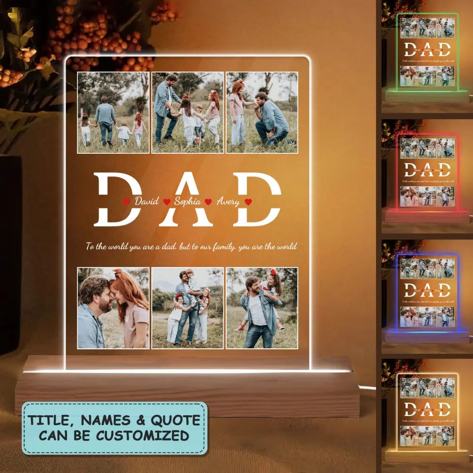 Family Photo Memory - Personalized Custom 3D LED Light - Gift For Family, Family Members