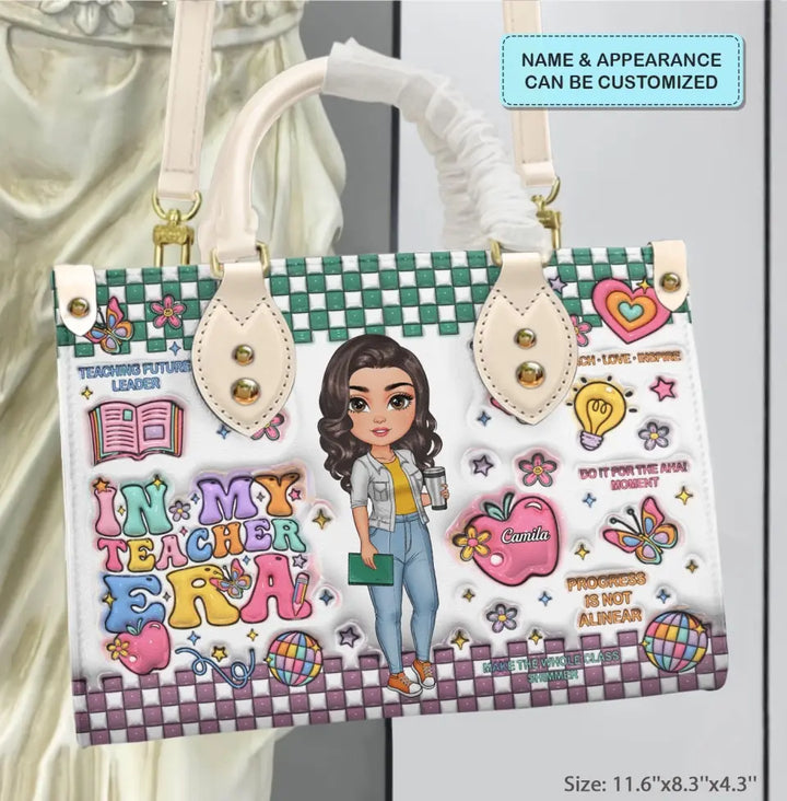 In My Teacher Era - Personalized Custom Leather Bag - Teacher's Day, Appreciation Gift For Teacher