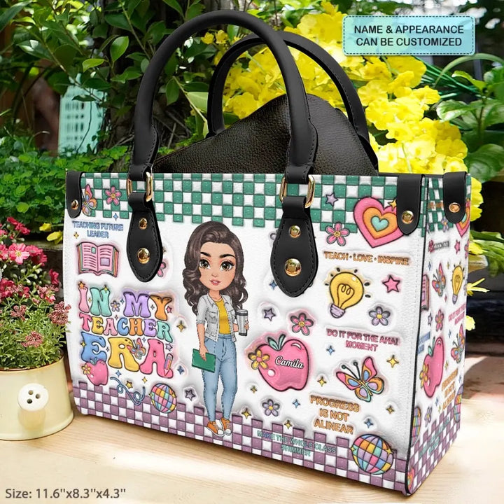 In My Teacher Era - Personalized Custom Leather Bag - Teacher's Day, Appreciation Gift For Teacher