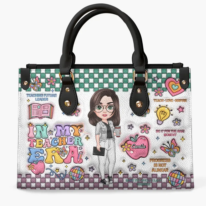 In My Teacher Era - Personalized Custom Leather Bag - Teacher's Day, Appreciation Gift For Teacher