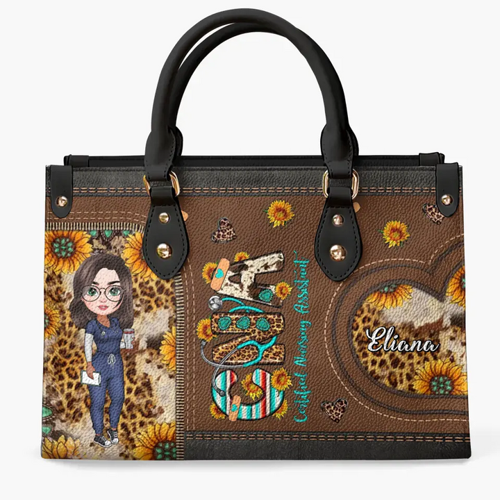 CNA, Nurse Life - Personalized Custom Leather Bag - Nurse's Day, Appreciation Gift For Nurse