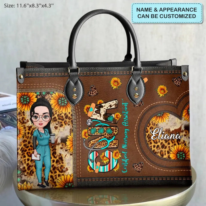 CNA, Nurse Life - Personalized Custom Leather Bag - Nurse's Day, Appreciation Gift For Nurse