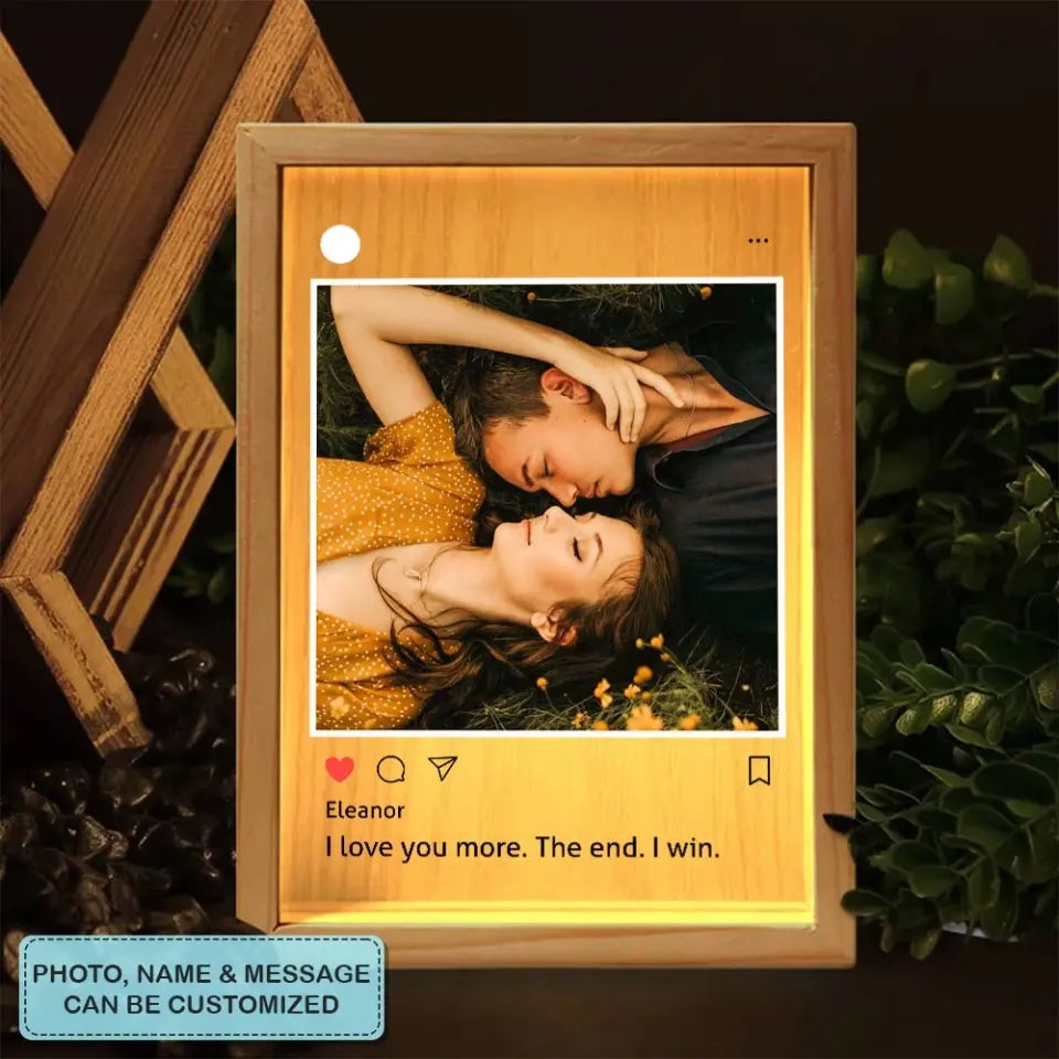 Love Post - Personalized Custom Photo Frame Box - Valentine's Day, Anniversary Gift For Couple, Couples, Girlfriend, Boyfriend, Wife, Husband