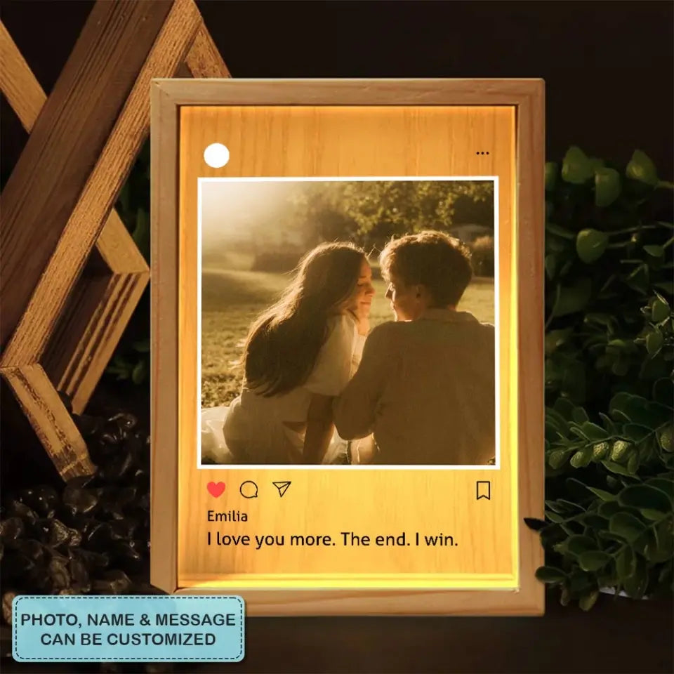 Love Post - Personalized Custom Photo Frame Box - Valentine's Day, Anniversary Gift For Couple, Couples, Girlfriend, Boyfriend, Wife, Husband