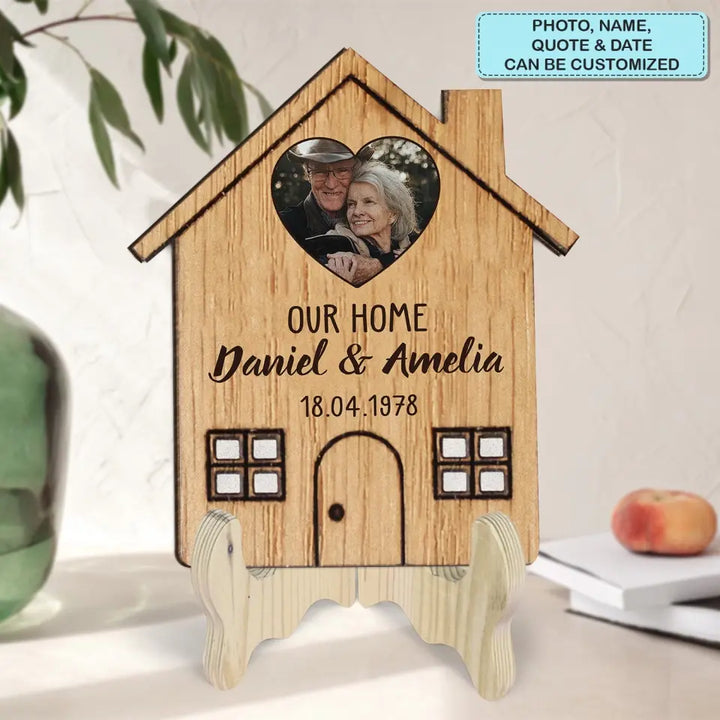 Our First Home - Personalized Custom 1 Layer Wooden Sign - Valentine's Day, Anniversary Gift For Couple, Wife, Husband, Boyfriend, Girlfriend