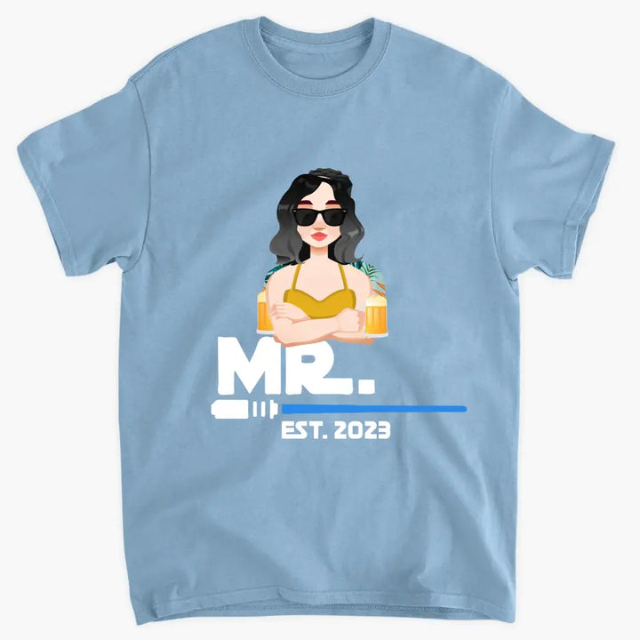 Mr. & Mrs. Since - Personalized Custom T-shirt - Valentine's Day, Anniversary Gift For Couple, Husband, Wife