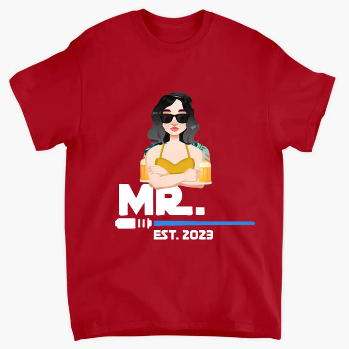 Mr. & Mrs. Since - Personalized Custom T-shirt - Valentine's Day, Anniversary Gift For Couple, Husband, Wife
