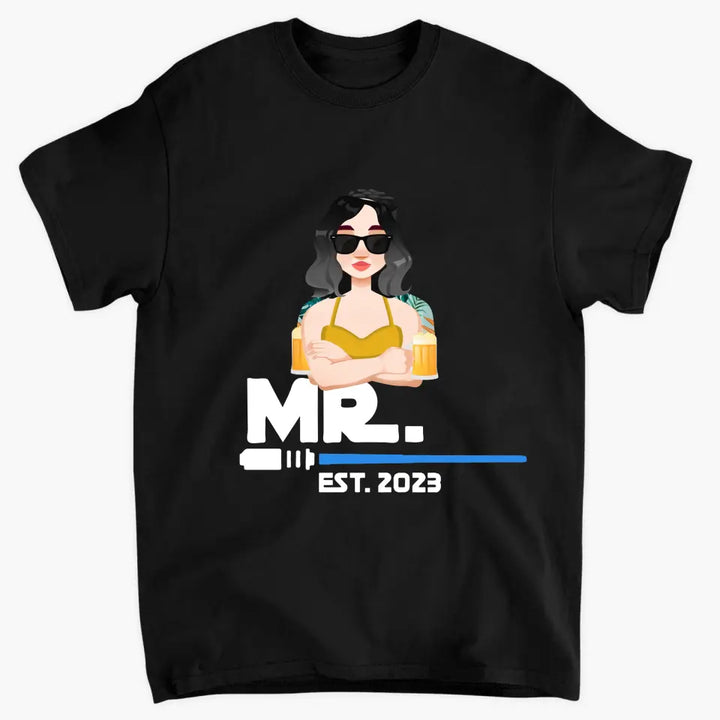 Mr. & Mrs. Since - Personalized Custom T-shirt - Valentine's Day, Anniversary Gift For Couple, Husband, Wife
