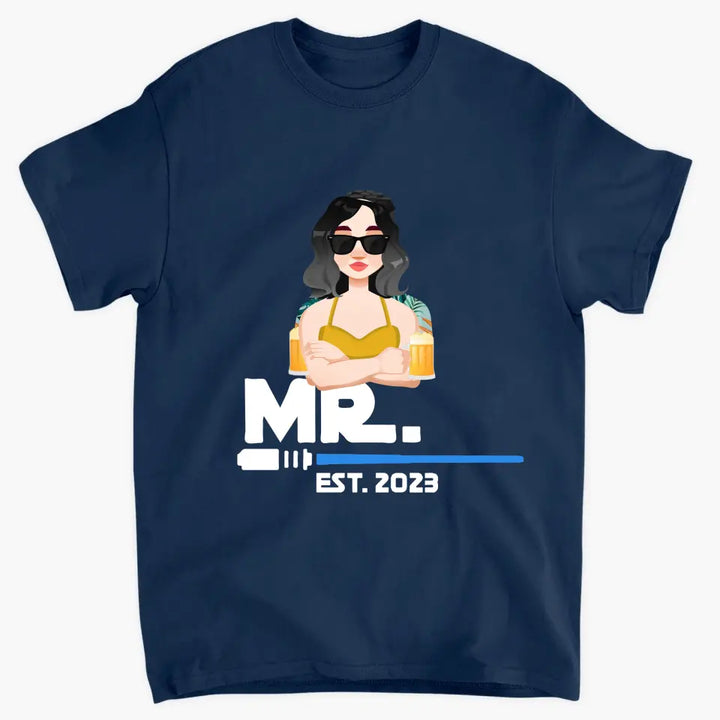 Mr. & Mrs. Since - Personalized Custom T-shirt - Valentine's Day, Anniversary Gift For Couple, Husband, Wife