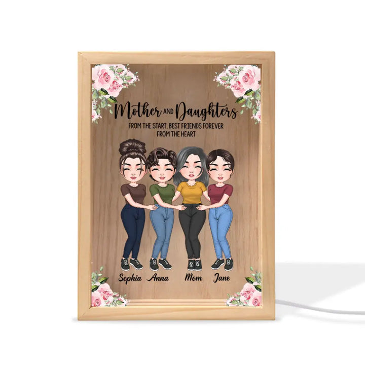 Mother And Daughter From The Start Best Friend Forever From The Heart - Personalized Custom Photo Frame Box - Mother's Day Gift For Family Members, Mom