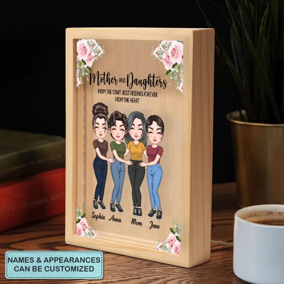 Mother And Daughter From The Start Best Friend Forever From The Heart - Personalized Custom Photo Frame Box - Mother's Day Gift For Family Members, Mom
