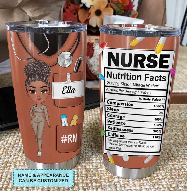 Nurse Life Nutrition Facts V2 - Personalized Custom Tumbler - Nurse's Day, Appreciation Gift For Nurse