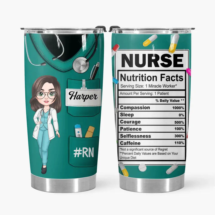 Nurse Life Nutrition Facts V2 - Personalized Custom Tumbler - Nurse's Day, Appreciation Gift For Nurse