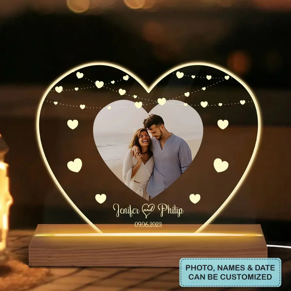 Love LED Light - Personalized Custom 3D Led Light - Valentine's Day, Anniversary Gift For Couple, Husband, Wife, Boyfriend, Girlfriend