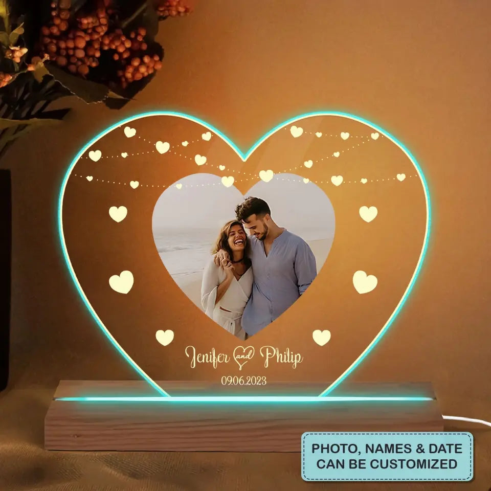 Love LED Light - Personalized Custom 3D Led Light - Valentine's Day, Anniversary Gift For Couple, Husband, Wife, Boyfriend, Girlfriend