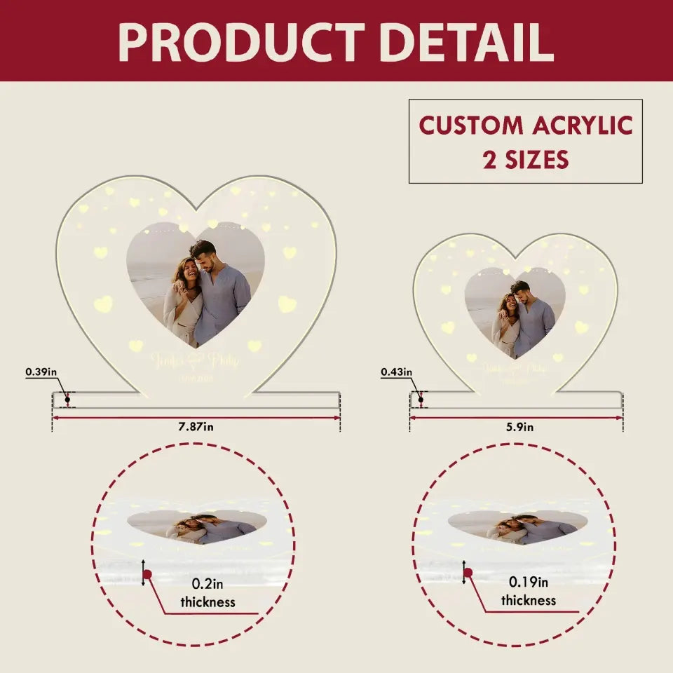 Love LED Light - Personalized Custom 3D Led Light - Valentine's Day, Anniversary Gift For Couple, Husband, Wife, Boyfriend, Girlfriend