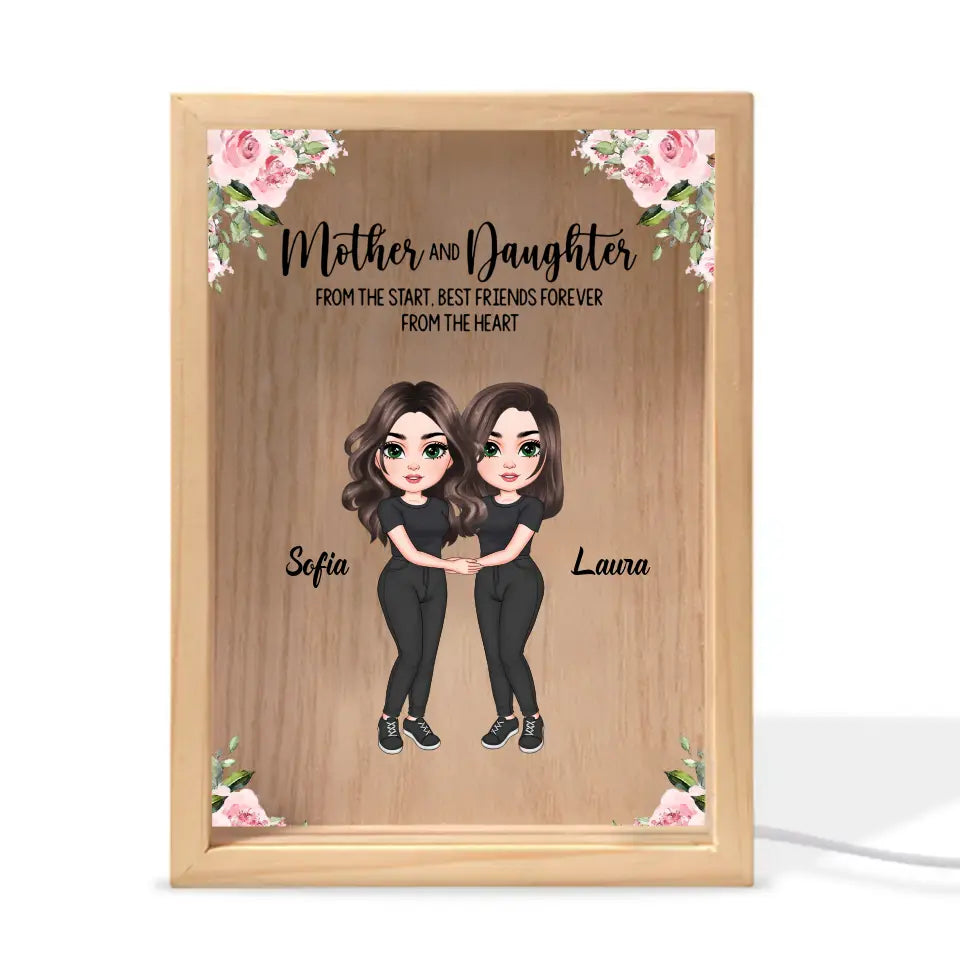 Mother And Daughter From The Start Best Friend Forever From The Heart - Personalized Custom Photo Frame Box - Mother's Day Gift For Family Members, Mom
