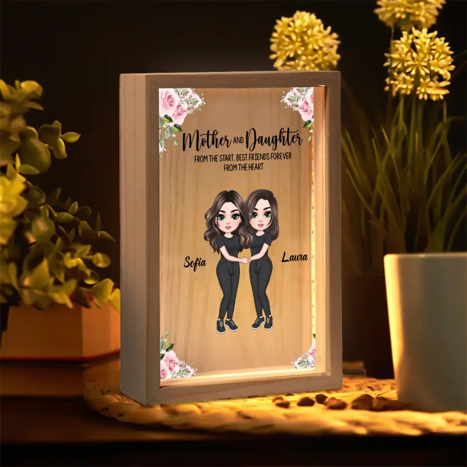 Mother And Daughter From The Start Best Friend Forever From The Heart - Personalized Custom Photo Frame Box - Mother's Day Gift For Family Members, Mom