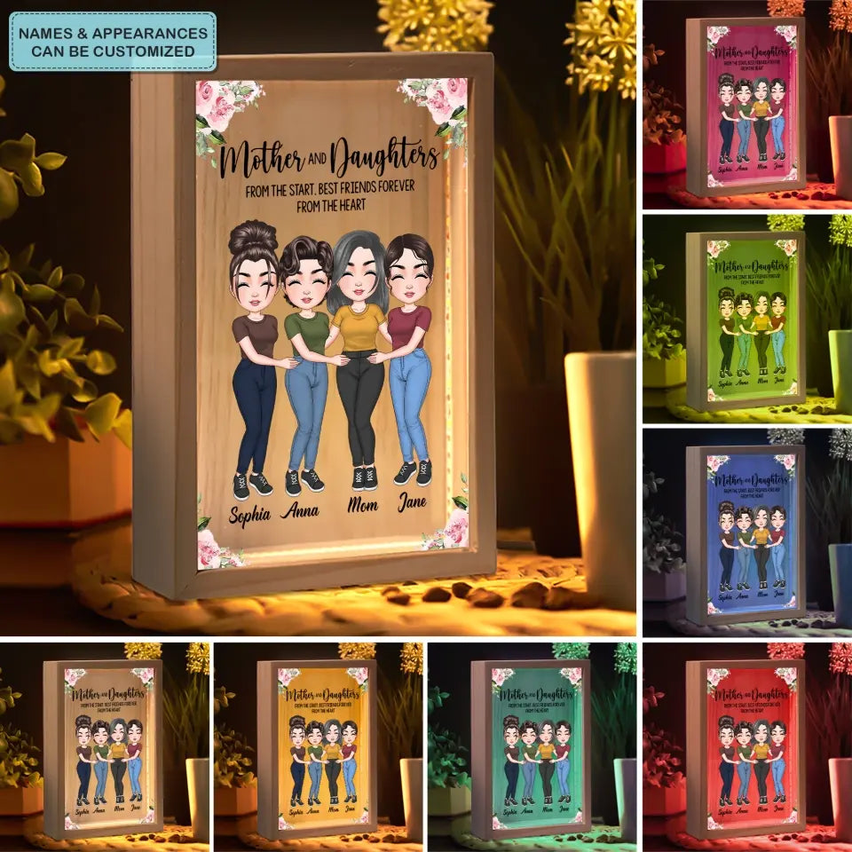 Mother And Daughter From The Start Best Friend Forever From The Heart - Personalized Custom Photo Frame Box - Mother's Day Gift For Family Members, Mom